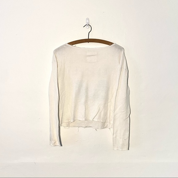 White Billabong Distressed Long Sleeve - Picture 2 of 4